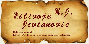 Milivoje Jevtanović vizit kartica